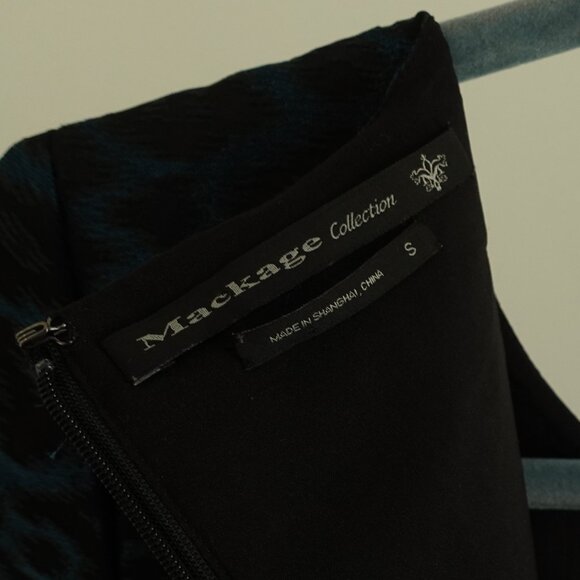 Mackage Collection Teal and Black Jacquard Dress - Size S - Picture 8 of 8